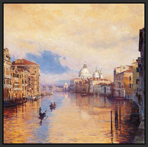 222409_FB2 'The Grand Canal' by artist Curt Walters - Wall Art Print on Textured Fine Art Canvas or Paper - Digital Giclee reproduction of art painting. Red Sky Art is India's Online Art Gallery for Home Decor - 111_WCP209