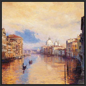 222409_FB3 'The Grand Canal' by artist Curt Walters - Wall Art Print on Textured Fine Art Canvas or Paper - Digital Giclee reproduction of art painting. Red Sky Art is India's Online Art Gallery for Home Decor - 111_WCP209
