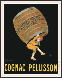 60203_FB3_- titled 'Cognac Pellisson' by artist Vintage Posters - Wall Art Print on Textured Fine Art Canvas or Paper - Digital Giclee reproduction of art painting. Red Sky Art is India's Online Art Gallery for Home Decor - V395