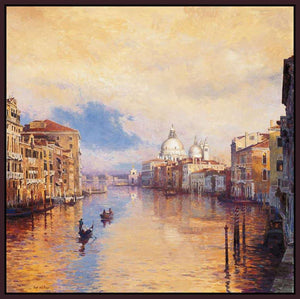 222409_FD3 'The Grand Canal' by artist Curt Walters - Wall Art Print on Textured Fine Art Canvas or Paper - Digital Giclee reproduction of art painting. Red Sky Art is India's Online Art Gallery for Home Decor - 111_WCP209