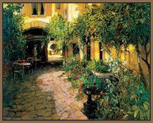 222001_FN3 'Courtyard - Alsace' by artist Philip Craig - Wall Art Print on Textured Fine Art Canvas or Paper - Digital Giclee reproduction of art painting. Red Sky Art is India's Online Art Gallery for Home Decor - 111_2214