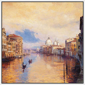 222409_FW1 'The Grand Canal' by artist Curt Walters - Wall Art Print on Textured Fine Art Canvas or Paper - Digital Giclee reproduction of art painting. Red Sky Art is India's Online Art Gallery for Home Decor - 111_WCP209