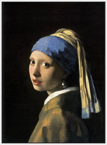 60185_FW2_- titled 'Girl with a Pearl Earring' by artist Jan Vermeer - Wall Art Print on Textured Fine Art Canvas or Paper - Digital Giclee reproduction of art painting. Red Sky Art is India's Online Art Gallery for Home Decor - V108