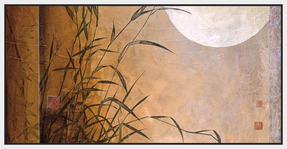 222105_FW4 'Lakeside Moonrise' by artist Don Li-Leger - Wall Art Print on Textured Fine Art Canvas or Paper - Digital Giclee reproduction of art painting. Red Sky Art is India's Online Art Gallery for Home Decor - 111_12786