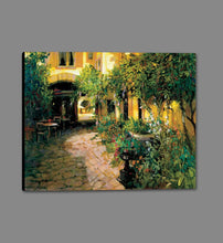 222001_GS1 'Courtyard - Alsace' by artist Philip Craig - Wall Art Print on Textured Fine Art Canvas or Paper - Digital Giclee reproduction of art painting. Red Sky Art is India's Online Art Gallery for Home Decor - 111_2214