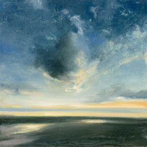 5531379_C1 'Coastal Sunrise' by artist Julia Purinton - Wall Art Print on Textured Fine Art Canvas or Paper - Digital Giclee reproduction of art painting. Red Sky Art is India's Online Art Gallery for Home Decor - 553_45449