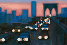 5531530_C1 'Brooklyn Bridge Evening' by artist James Wiens - Wall Art Print on Textured Fine Art Canvas or Paper - Digital Giclee reproduction of art painting. Red Sky Art is India's Online Art Gallery for Home Decor - 553_65983