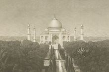 5531306_C1 'Taj Mahal Postcard II' by artist Wild Apple Portfolio - Wall Art Print on Textured Fine Art Canvas or Paper - Digital Giclee reproduction of art painting. Red Sky Art is India's Online Art Gallery for Home Decor - 553_82640