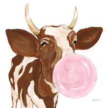 5531137_C1 'Bubblegum Cow' by artist Yvette St. Amant - Wall Art Print on Textured Fine Art Canvas or Paper - Digital Giclee reproduction of art painting. Red Sky Art is India's Online Art Gallery for Home Decor - 553_91464