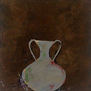 8170007_C1 'Brown Vase' by artist Susan Gillette - Wall Art Print on Textured Fine Art Canvas or Paper - Digital Giclee reproduction of art painting. Red Sky Art is India's Online Art Gallery for Home Decor - 817_71925