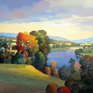 8170048_C1 'Hill And Valley III' by artist Max Hayslette - Wall Art Print on Textured Fine Art Canvas or Paper - Digital Giclee reproduction of art painting. Red Sky Art is India's Online Art Gallery for Home Decor - 817_78136