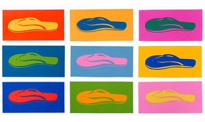 8170244_C1 'Flip Flop Heaven' by artist Sharyn Sowell - Wall Art Print on Textured Fine Art Canvas or Paper - Digital Giclee reproduction of art painting. Red Sky Art is India's Online Art Gallery for Home Decor - 817_81153