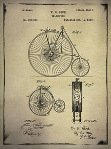 8170159_C1 'Bicycle Patent 1 Buff' by artist GI ArtLab - Wall Art Print on Textured Fine Art Canvas or Paper - Digital Giclee reproduction of art painting. Red Sky Art is India's Online Art Gallery for Home Decor - 817_88564