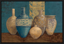 5531509_FB1 'Aegean Vessels on Turquoise' by artist Avery Tillmon - Wall Art Print on Textured Fine Art Canvas or Paper - Digital Giclee reproduction of art painting. Red Sky Art is India's Online Art Gallery for Home Decor - 553_19182