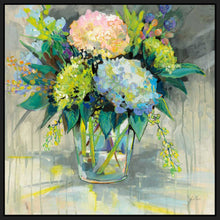 5531403_FB1 'Hydrangeas from the Garden' by artist Jeanette Vertentes - Wall Art Print on Textured Fine Art Canvas or Paper - Digital Giclee reproduction of art painting. Red Sky Art is India's Online Art Gallery for Home Decor - 553_53183
