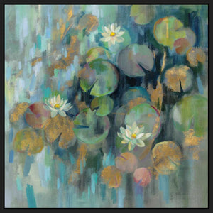5531406_FB1 'Magic Lily Pond' by artist Silvia Vassileva - Wall Art Print on Textured Fine Art Canvas or Paper - Digital Giclee reproduction of art painting. Red Sky Art is India's Online Art Gallery for Home Decor - 553_54372