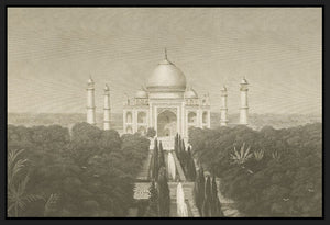 5531306_FB1 'Taj Mahal Postcard II' by artist Wild Apple Portfolio - Wall Art Print on Textured Fine Art Canvas or Paper - Digital Giclee reproduction of art painting. Red Sky Art is India's Online Art Gallery for Home Decor - 553_82640