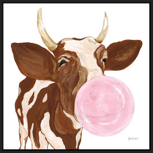 5531137_FB1 'Bubblegum Cow' by artist Yvette St. Amant - Wall Art Print on Textured Fine Art Canvas or Paper - Digital Giclee reproduction of art painting. Red Sky Art is India's Online Art Gallery for Home Decor - 553_91464