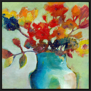 8170098_FB1 'Blue Vase' by artist Michelle Abrams - Wall Art Print on Textured Fine Art Canvas or Paper - Digital Giclee reproduction of art painting. Red Sky Art is India's Online Art Gallery for Home Decor - 817_103235