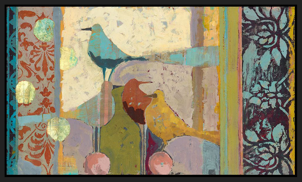 8170247_FB1 'Urban Flock on a Roll' by artist Ciela Bloom - Wall Art Print on Textured Fine Art Canvas or Paper - Digital Giclee reproduction of art painting. Red Sky Art is India's Online Art Gallery for Home Decor - 817_87271