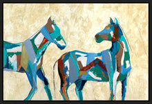 8170216_FB1 'Painted Horses 2' by artist Milton Coppo - Wall Art Print on Textured Fine Art Canvas or Paper - Digital Giclee reproduction of art painting. Red Sky Art is India's Online Art Gallery for Home Decor - 817_87657