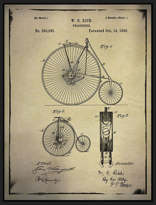 8170159_FB1 'Bicycle Patent 1 Buff' by artist GI ArtLab - Wall Art Print on Textured Fine Art Canvas or Paper - Digital Giclee reproduction of art painting. Red Sky Art is India's Online Art Gallery for Home Decor - 817_88564