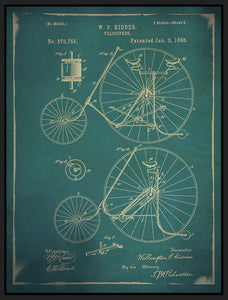 8170162_FB1 'Bicycle Patent 3 Blue' by artist GI ArtLab - Wall Art Print on Textured Fine Art Canvas or Paper - Digital Giclee reproduction of art painting. Red Sky Art is India's Online Art Gallery for Home Decor - 817_88567