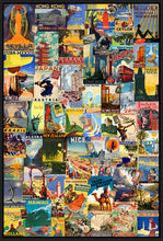 40002_FB3_- titled 'Vintage Poster Collage' by artist Anonymous - Wall Art Print on Textured Fine Art Canvas or Paper - Digital Giclee reproduction of art painting. Red Sky Art is India's Online Art Gallery for Home Decor - 43_1750-0755