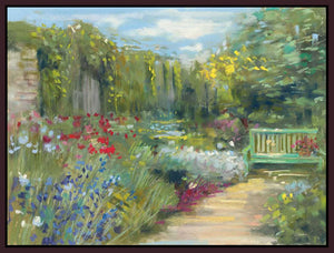 5531533_FD1 'Garden Bench' by artist Carol Rowan - Wall Art Print on Textured Fine Art Canvas or Paper - Digital Giclee reproduction of art painting. Red Sky Art is India's Online Art Gallery for Home Decor - 553_41933