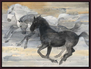 5531540_FD1 'Prancing Trio' by artist Albena Hristova - Wall Art Print on Textured Fine Art Canvas or Paper - Digital Giclee reproduction of art painting. Red Sky Art is India's Online Art Gallery for Home Decor - 553_67724