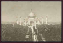 5531306_FD1 'Taj Mahal Postcard II' by artist Wild Apple Portfolio - Wall Art Print on Textured Fine Art Canvas or Paper - Digital Giclee reproduction of art painting. Red Sky Art is India's Online Art Gallery for Home Decor - 553_82640