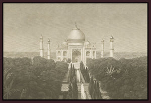 5531306_FD1 'Taj Mahal Postcard II' by artist Wild Apple Portfolio - Wall Art Print on Textured Fine Art Canvas or Paper - Digital Giclee reproduction of art painting. Red Sky Art is India's Online Art Gallery for Home Decor - 553_82640