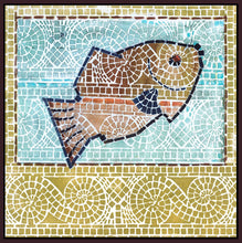 8170028_FD1 'Mosaic Fish' by artist Susan Gillette - Wall Art Print on Textured Fine Art Canvas or Paper - Digital Giclee reproduction of art painting. Red Sky Art is India's Online Art Gallery for Home Decor - 817_75301