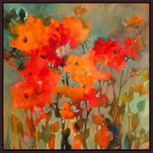 8170046_FD1 'Orange Flower' by artist Michelle Abrams - Wall Art Print on Textured Fine Art Canvas or Paper - Digital Giclee reproduction of art painting. Red Sky Art is India's Online Art Gallery for Home Decor - 817_78123