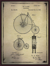 8170159_FD1 'Bicycle Patent 1 Buff' by artist GI ArtLab - Wall Art Print on Textured Fine Art Canvas or Paper - Digital Giclee reproduction of art painting. Red Sky Art is India's Online Art Gallery for Home Decor - 817_88564
