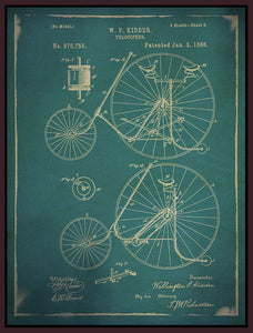 8170162_FD1 'Bicycle Patent 3 Blue' by artist GI ArtLab - Wall Art Print on Textured Fine Art Canvas or Paper - Digital Giclee reproduction of art painting. Red Sky Art is India's Online Art Gallery for Home Decor - 817_88567