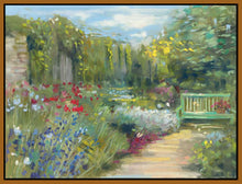 5531533_FN1 'Garden Bench' by artist Carol Rowan - Wall Art Print on Textured Fine Art Canvas or Paper - Digital Giclee reproduction of art painting. Red Sky Art is India's Online Art Gallery for Home Decor - 553_41933