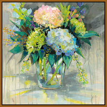 5531403_FN1 'Hydrangeas from the Garden' by artist Jeanette Vertentes - Wall Art Print on Textured Fine Art Canvas or Paper - Digital Giclee reproduction of art painting. Red Sky Art is India's Online Art Gallery for Home Decor - 553_53183