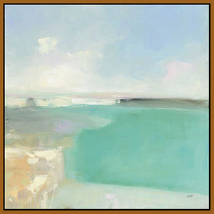 5531419_FN1 'Summer Coastline' by artist Julia Purinton - Wall Art Print on Textured Fine Art Canvas or Paper - Digital Giclee reproduction of art painting. Red Sky Art is India's Online Art Gallery for Home Decor - 553_56320
