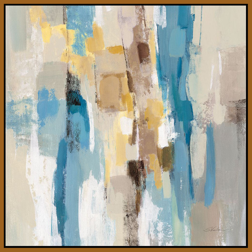 5531023_FN1 'Steps on Sand I Navy Sq' by artist Silvia Vassileva - Wall Art Print on Textured Fine Art Canvas or Paper - Digital Giclee reproduction of art painting. Red Sky Art is India's Online Art Gallery for Home Decor - 553_69133