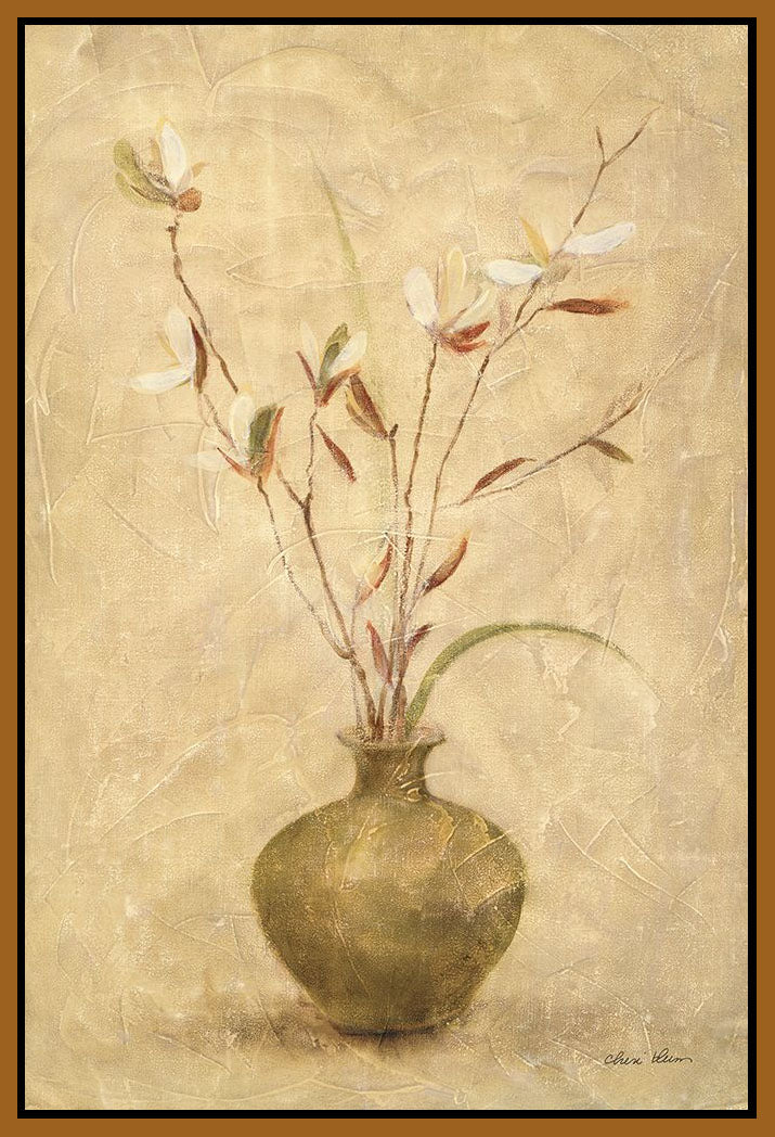 5531150_FN1 'Ikebana White Blossoms' by artist Cheri Blum - Wall Art Print on Textured Fine Art Canvas or Paper - Digital Giclee reproduction of art painting. Red Sky Art is India's Online Art Gallery for Home Decor - 553_6945