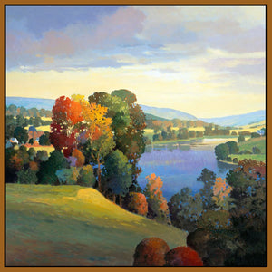 8170048_FN1 'Hill And Valley III' by artist Max Hayslette - Wall Art Print on Textured Fine Art Canvas or Paper - Digital Giclee reproduction of art painting. Red Sky Art is India's Online Art Gallery for Home Decor - 817_78136