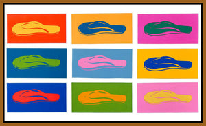 8170244_FN1 'Flip Flop Heaven' by artist Sharyn Sowell - Wall Art Print on Textured Fine Art Canvas or Paper - Digital Giclee reproduction of art painting. Red Sky Art is India's Online Art Gallery for Home Decor - 817_81153