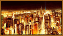 8170197_FN1 'Manhattan Panoramic Nocturne' by artist Christopher Farrell - Wall Art Print on Textured Fine Art Canvas or Paper - Digital Giclee reproduction of art painting. Red Sky Art is India's Online Art Gallery for Home Decor - 817_81948