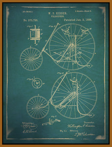 8170162_FN1 'Bicycle Patent 3 Blue' by artist GI ArtLab - Wall Art Print on Textured Fine Art Canvas or Paper - Digital Giclee reproduction of art painting. Red Sky Art is India's Online Art Gallery for Home Decor - 817_88567