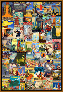 40002_FN2_- titled 'Vintage Poster Collage' by artist Anonymous - Wall Art Print on Textured Fine Art Canvas or Paper - Digital Giclee reproduction of art painting. Red Sky Art is India's Online Art Gallery for Home Decor - 43_1750-0755