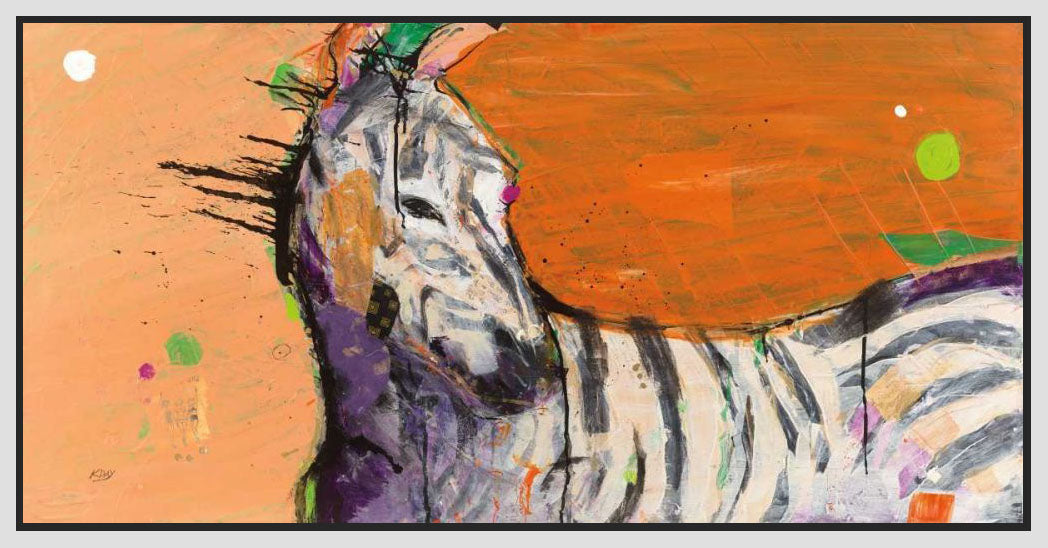 5531497_FW1 'Zebra' by artist Kellie Day - Wall Art Print on Textured Fine Art Canvas or Paper - Digital Giclee reproduction of art painting. Red Sky Art is India's Online Art Gallery for Home Decor - 553_17363