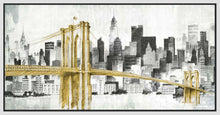 5531499_FW1 'New York Skyline I Yellow Bridge no Words' by artist Avery Tillmon - Wall Art Print on Textured Fine Art Canvas or Paper - Digital Giclee reproduction of art painting. Red Sky Art is India's Online Art Gallery for Home Decor - 553_26766