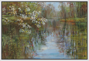 5531511_FW1 'Spring Reflection' by artist Carol Rowan - Wall Art Print on Textured Fine Art Canvas or Paper - Digital Giclee reproduction of art painting. Red Sky Art is India's Online Art Gallery for Home Decor - 553_30808