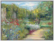 5531533_FW1 'Garden Bench' by artist Carol Rowan - Wall Art Print on Textured Fine Art Canvas or Paper - Digital Giclee reproduction of art painting. Red Sky Art is India's Online Art Gallery for Home Decor - 553_41933